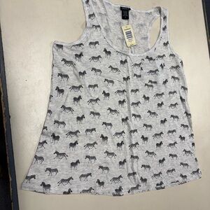 torrid Light Gray Zebra-Print Racerback Tank